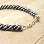 Bead Crochet Bracelet, Blac..