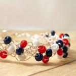 Wire Crochet Bracelet, Red..