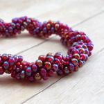 Beaded Bangle Bracelet, Pu..