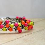 Wire Crochet Bracelet, Neon..