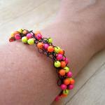 Wire Crochet Bracelet, Neon..